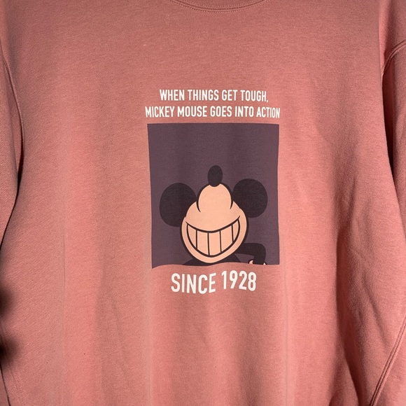 Disney Mickey Mouse Sweatshirt L Peach Pink - Picture 3 of 4
